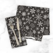 Snowflakes Christmas Winter Black&White