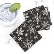 Snowflakes Christmas Winter Black&White