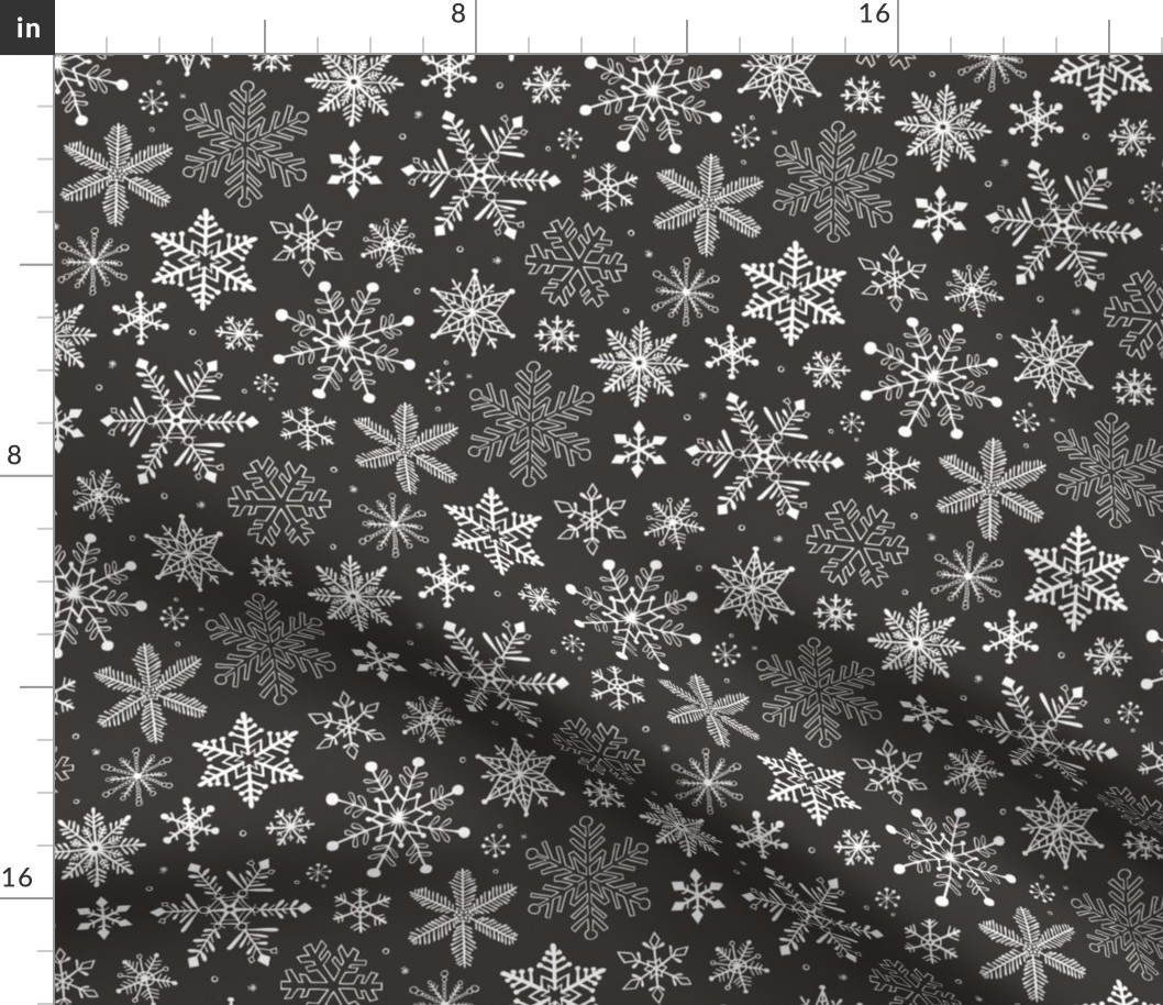 Snowflakes Christmas Winter Black&White