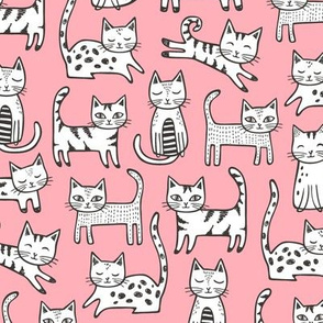 Cats with Stripes Pink