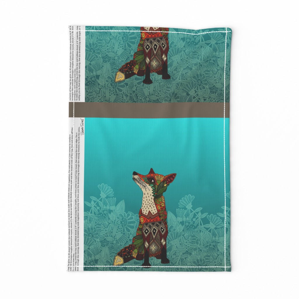 ice floral fox drawstring gift bag kit