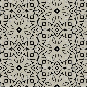 Black and Grey Floral Geometric