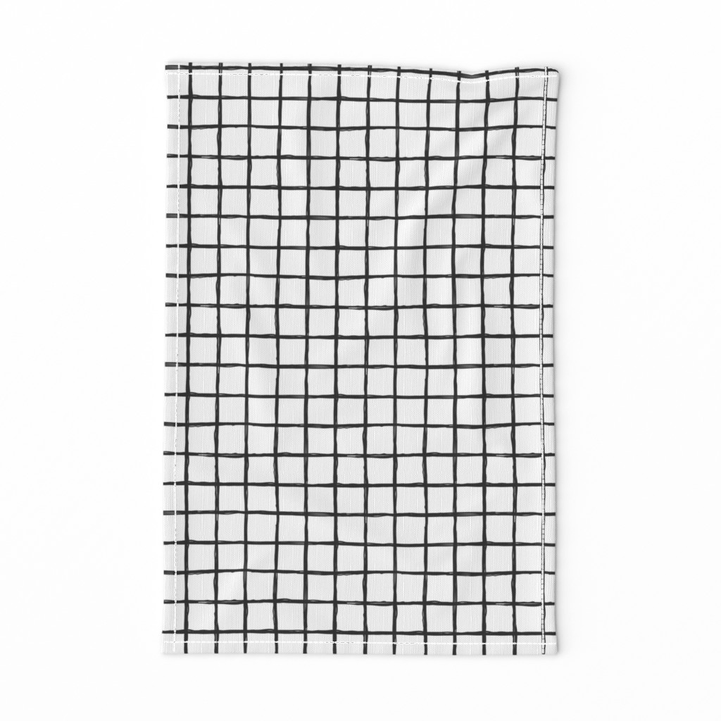 Abstract geometric black and white checkered stripe trend pattern grid