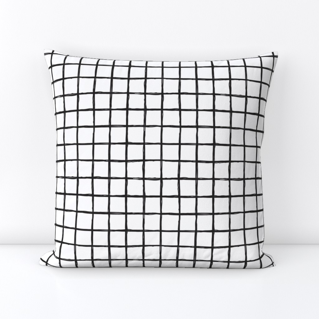 Abstract geometric black and white checkered stripe trend pattern grid