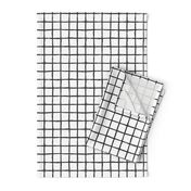 Abstract geometric black and white checkered stripe trend pattern grid