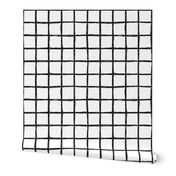 Abstract geometric black and white checkered stripe trend pattern grid