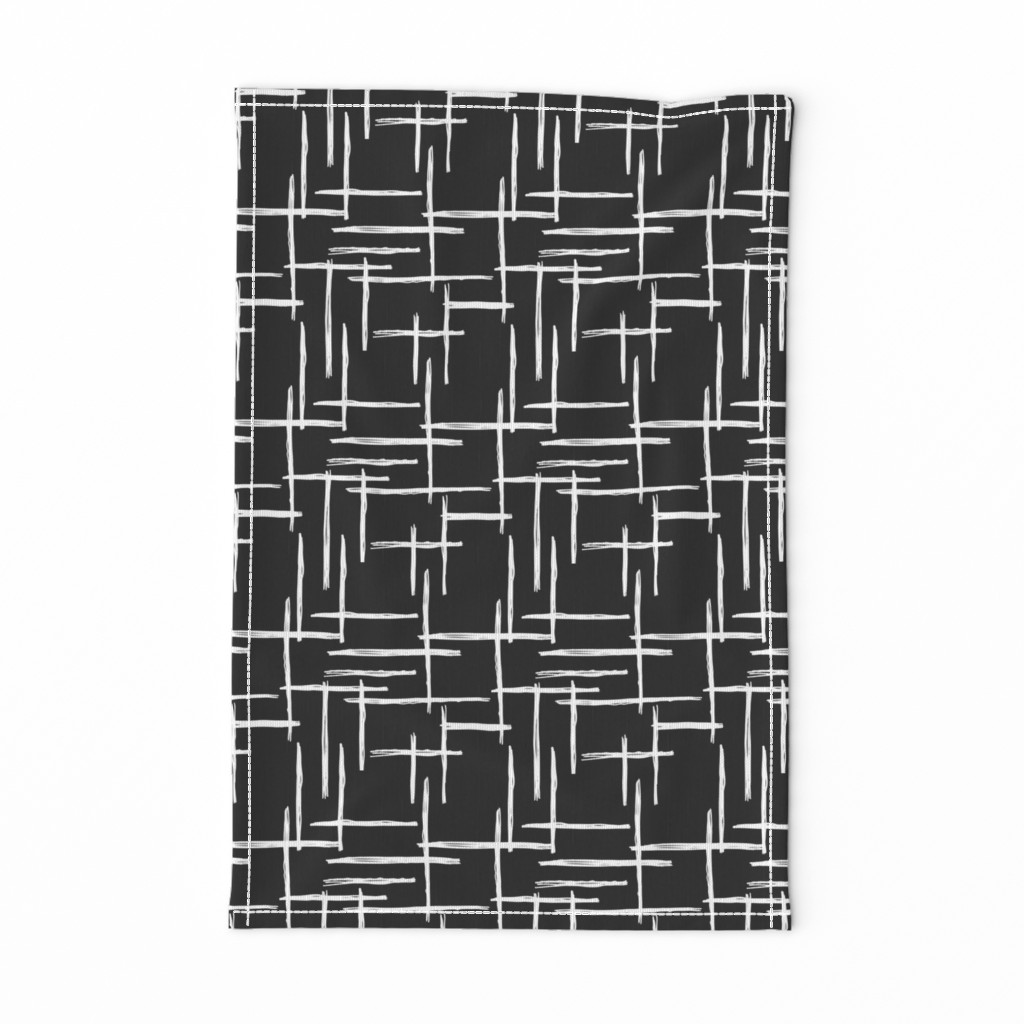 Abstract geometric raster black and white checkered stripe stroke and lines trend pattern grid