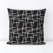 Abstract geometric raster black and white checkered stripe stroke and lines trend pattern grid