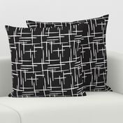 Abstract geometric raster black and white checkered stripe stroke and lines trend pattern grid