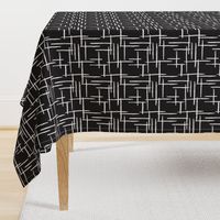 Abstract geometric raster black and white checkered stripe stroke and lines trend pattern grid