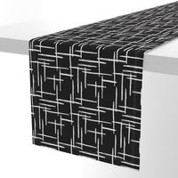 Abstract geometric raster black and white checkered stripe stroke and lines trend pattern grid