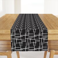 Abstract geometric raster black and white checkered stripe stroke and lines trend pattern grid