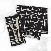 Abstract geometric raster black and white checkered stripe stroke and lines trend pattern grid