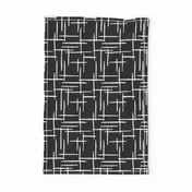 Abstract geometric raster black and white checkered stripe stroke and lines trend pattern grid