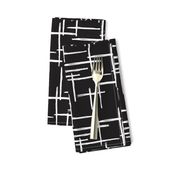 Abstract geometric raster black and white checkered stripe stroke and lines trend pattern grid