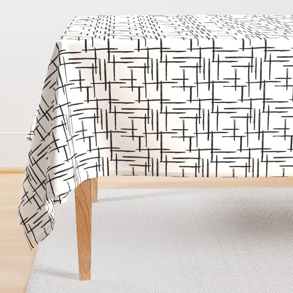 Abstract geometric black and white checkered stripe trend pattern grid