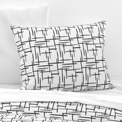 Abstract geometric black and white checkered stripe trend pattern grid