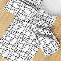 Abstract geometric black and white checkered stripe trend pattern grid