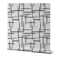 Abstract geometric black and white checkered stripe trend pattern grid