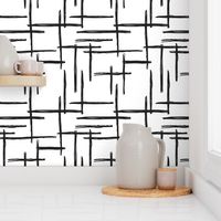 Abstract geometric black and white checkered stripe trend pattern grid