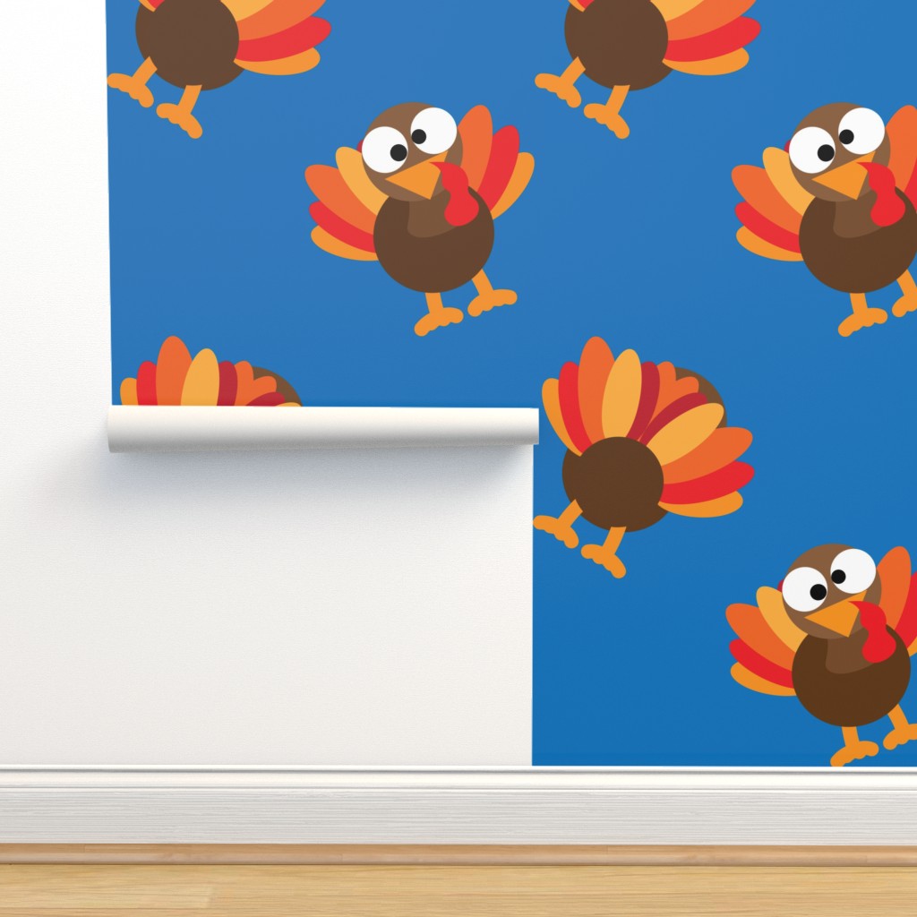 Thanksgiving Turkey Funny Face Turkey Wallpaper | Spoonflower