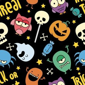 Halloween Trick or Treat Cute Funny Monsters