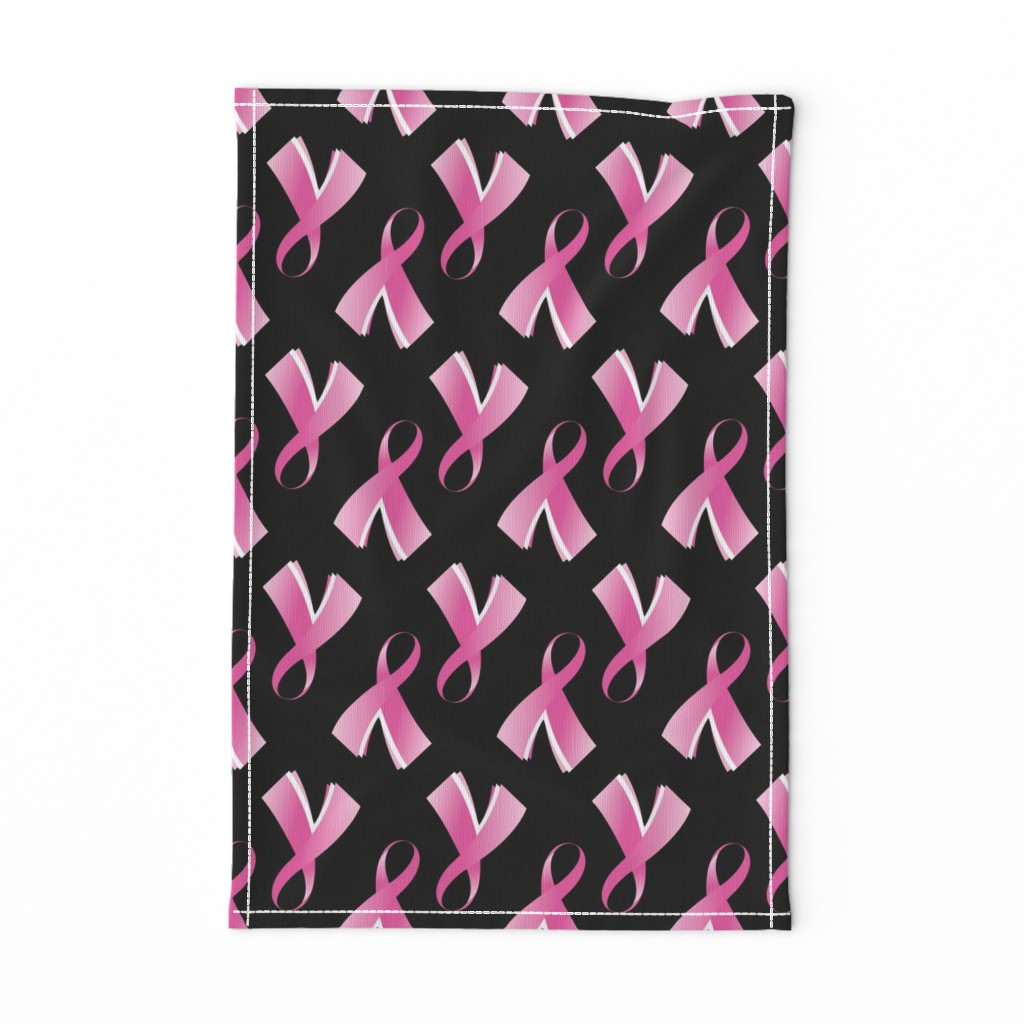 Breast Cancer Pink Ribbon on Black background