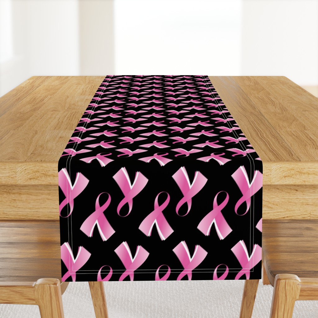 Breast Cancer Pink Ribbon on Black background