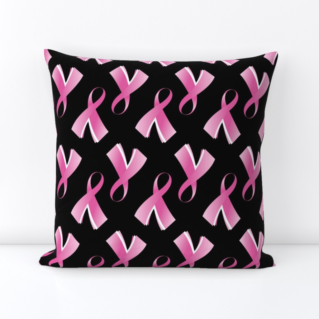 Breast Cancer Pink Ribbon on Black background