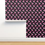 Breast Cancer Pink Ribbon on Black background