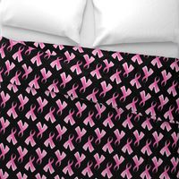 Breast Cancer Pink Ribbon on Black background