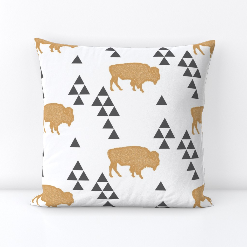 Geometric Buffalo in Gold