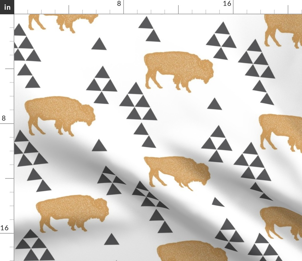 Geometric Buffalo in Gold