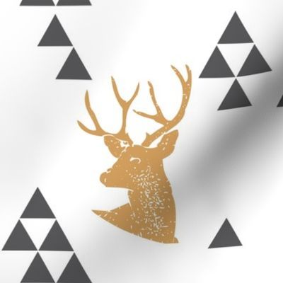 Geometric Deer in Gold