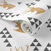 Geometric Deer in Gold