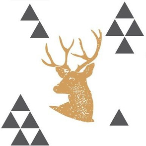 Geometric Deer in Gold