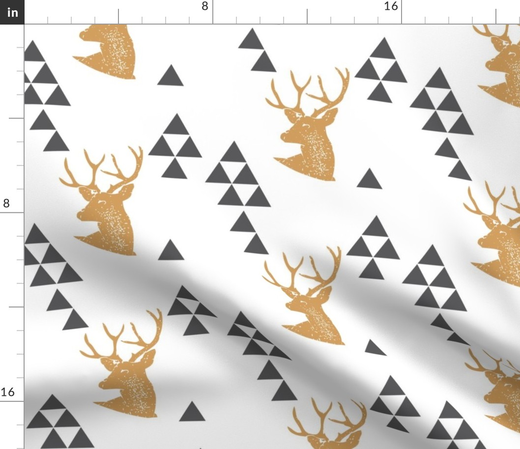 Geometric Deer in Gold