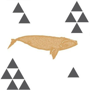 Geometric Whale in Gold