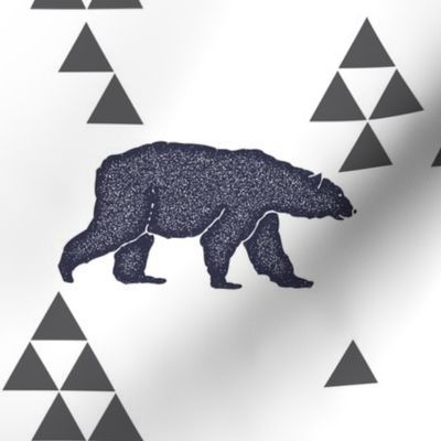 Geometric Bear in Navy