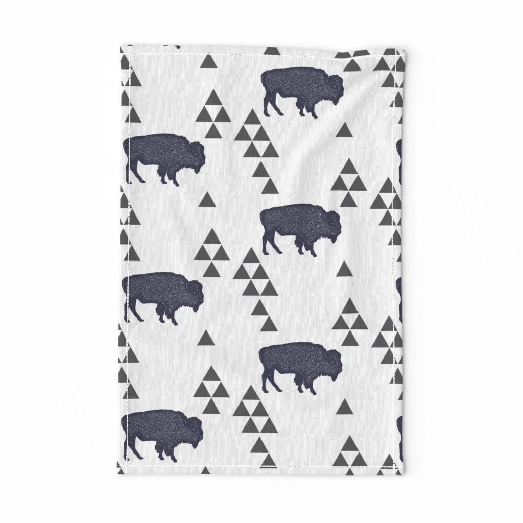 Geometric Buffalo in Navy