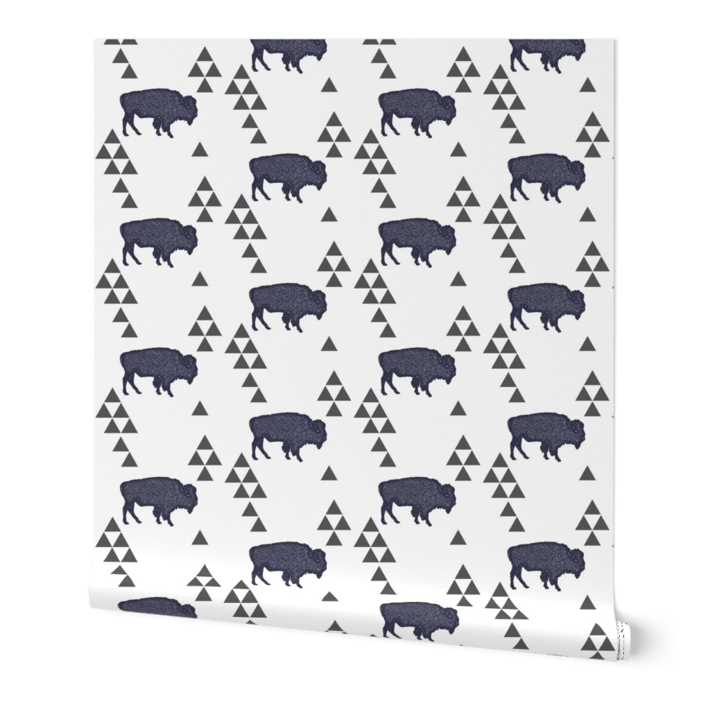 Geometric Buffalo in Navy