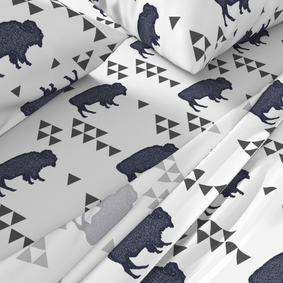 Geometric Buffalo in Navy