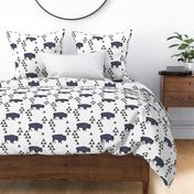 Geometric Buffalo in Navy