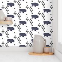 Geometric Buffalo in Navy