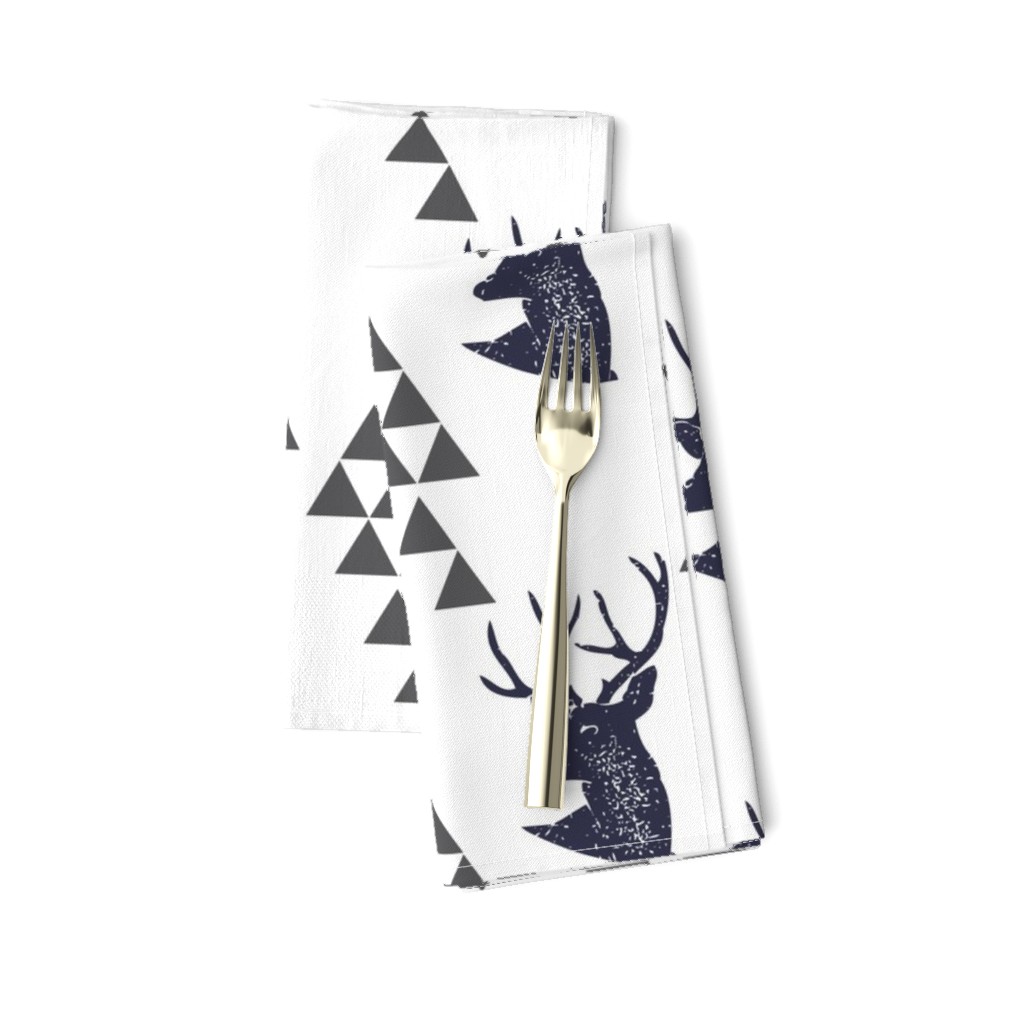 Geometric Deer in Navy