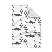 Geometric Shark in Navy