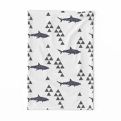 Geometric Shark in Navy