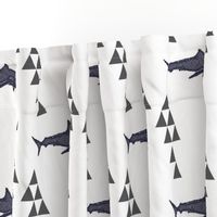 Geometric Shark in Navy