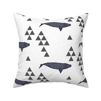 Geometric Whale in Navy