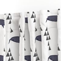 Geometric Whale in Navy